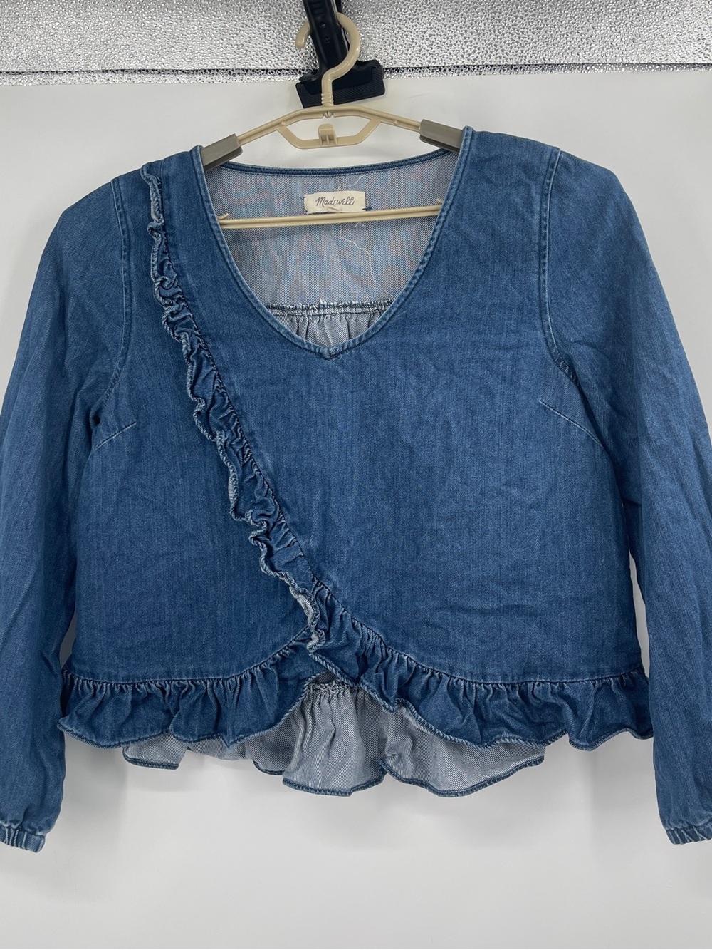 Madewell Denim Ruffle Top - Picture 2 of 11